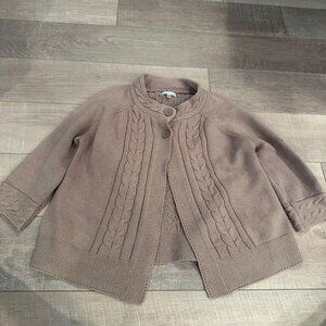 CROFT & BARROW WOMENS BROWN CARDIGAN SWEATER MEDIUM